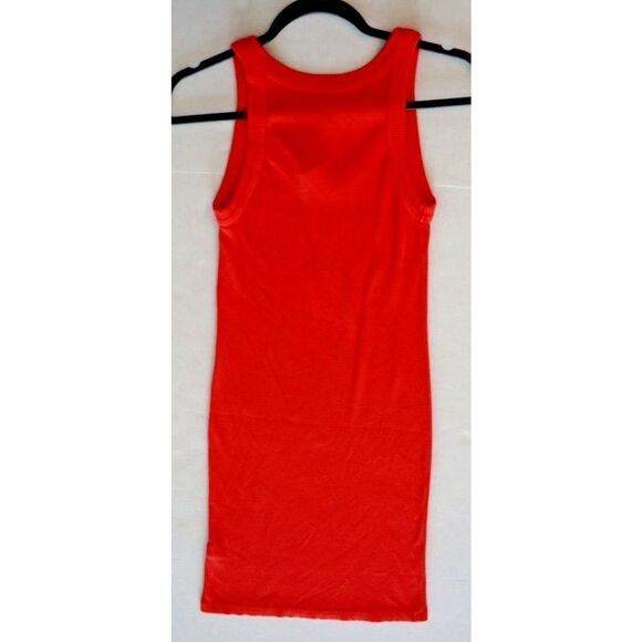 Monrow HD0337 Women's Sz Medium Coral Scoop Neck Ribbed Tank Dress - Picture 7 of 7